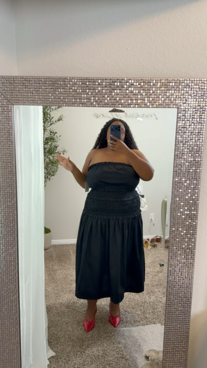 This Free Assembly strapless cotton poplin tiered midi dress is just $38, comes in two other colors, and is available in sizes XS–4X. Perfect for everything from brunch to vacation! 🤍

#LTKgrwm #LTKootd #LTKPlusSize
