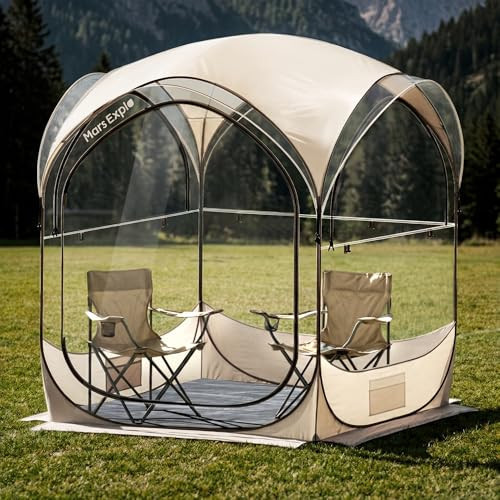 Pop Up Sports Pod Tent 5×5 FT, Clear Bubble Weather Pod Camping Tent for 2-4 Person, Instant Outdoor Shelter with Floor Mat & Cover, Portable Tent for Backyard Patio Sports Events | Amazon (US)
