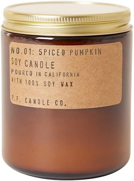 P.F. Candle Co. Spiced Pumpkin Classic Standard Scented Soy Wax Candle (7.2 oz) 40-50 Hour Burn T... | Amazon (US)