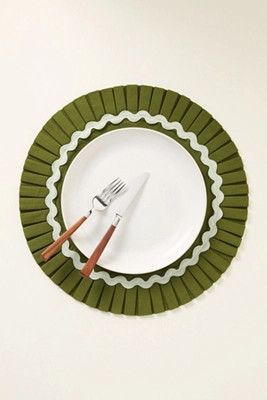 Ruby Rickrack Pleated Round Placemat | Anthropologie (US)