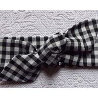 Black and white check gingham adult head band hair wrap scarf bandana headwrap | Etsy (UK)