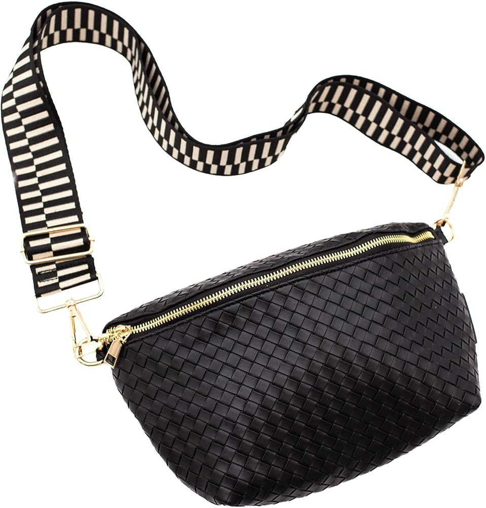 Modern+Chic Rory Oversized Crisscross Belt Bag for Women, Vegan Leather Crossbody Bag with Strap ... | Amazon (US)