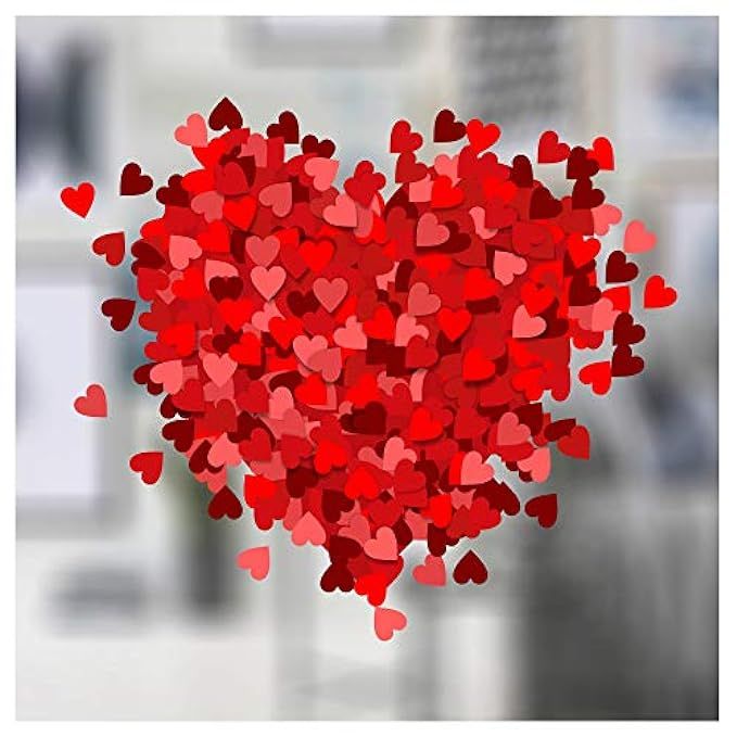 Valentine's Day Window Decorations - Heart of Hearts Window Sticker Cling - Valentines Window Displa | Amazon (US)