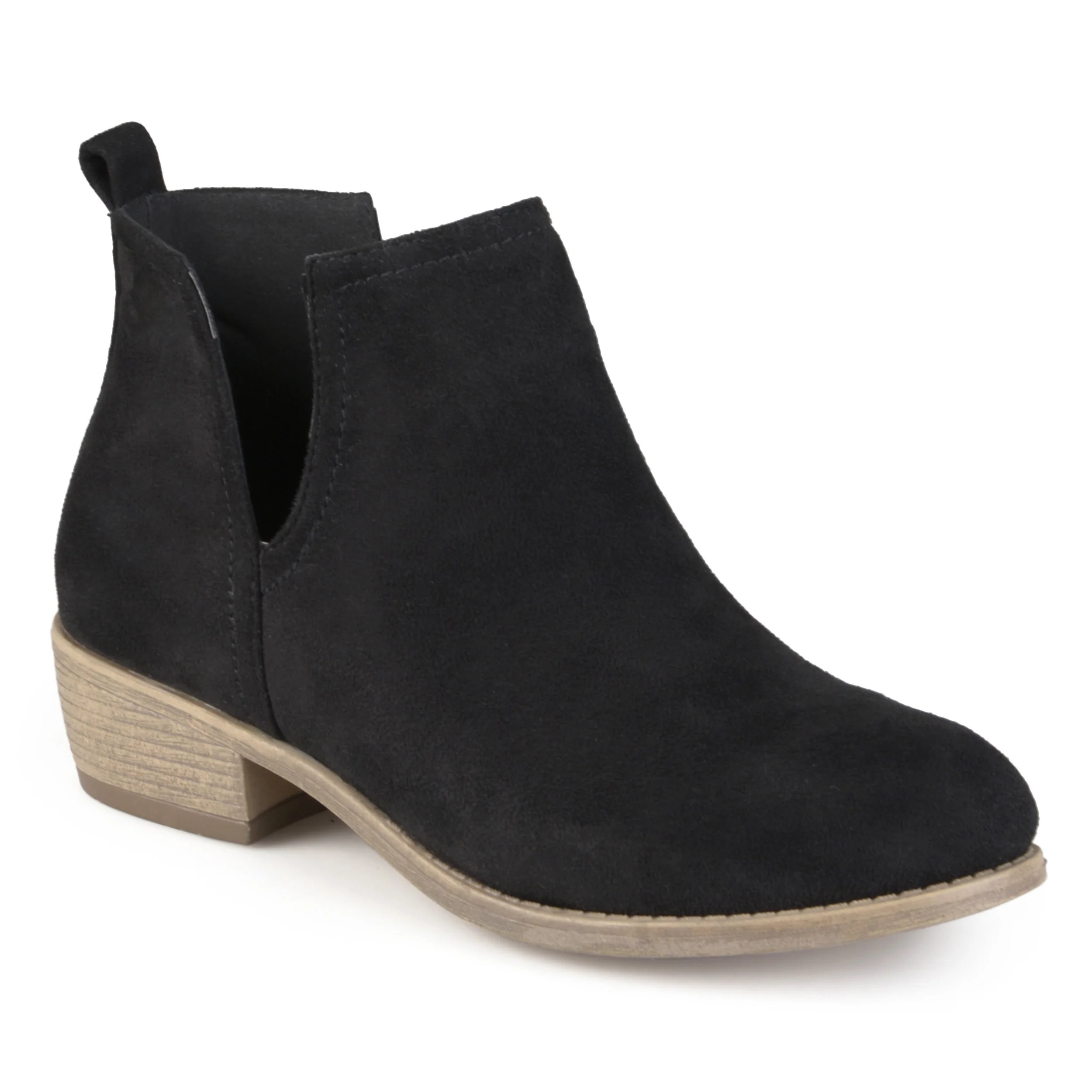 Brinley Co. Women's Wide Width Faux Suede Cut-out Round Toe Boots | Walmart (US)