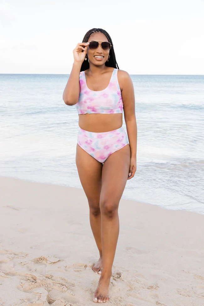 Resting Beach Face Watercolor Bikini Bottoms | Pink Lily