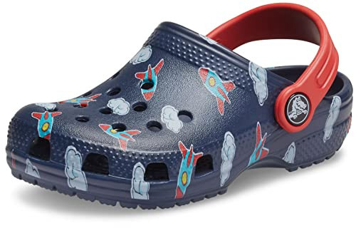 Crocs Kids' Classic Graphic Clog, Rockets/Clouds, 4 Toddler | Amazon (US)