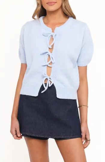 Petal & Pup Koskie Tie Front Knit Top in Blue at Nordstrom Rack, Size Medium | Nordstrom Rack