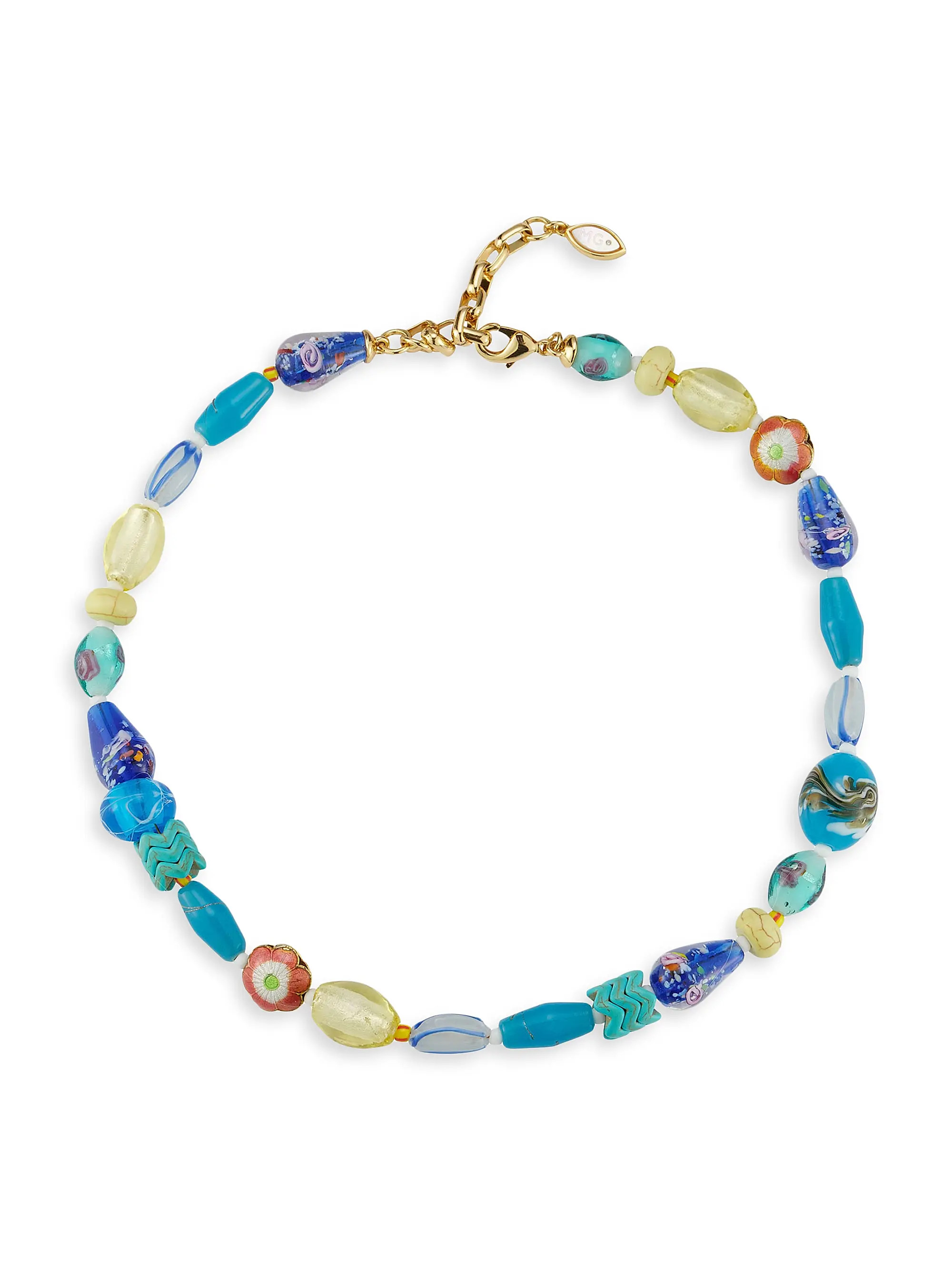 Lindy 14K-Gold-Plated, Cultured Freshwater Pearl, Turquoise & Glass Stone Necklace | Saks Fifth Avenue