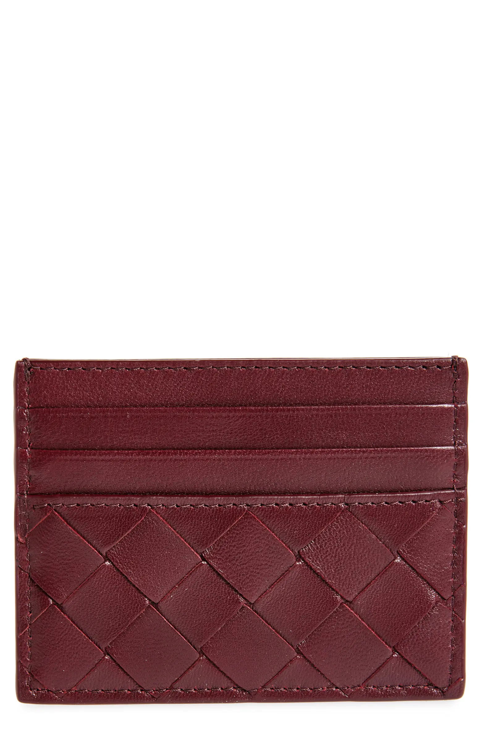 Intrecciato Leather Card Case | Nordstrom