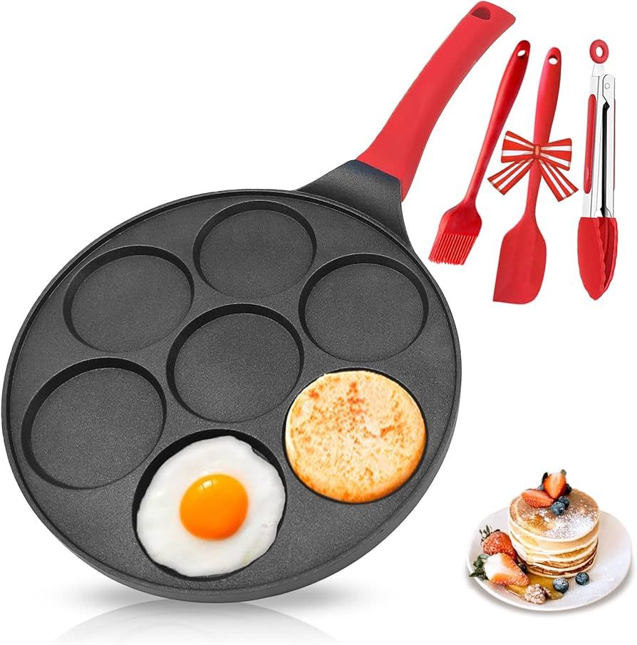 EZJOB Silver Dollar Pancake Pan for Kids, Mini Pancakes Maker Pan Nonstick Egg Cooker Frying Pan ... | Amazon (US)