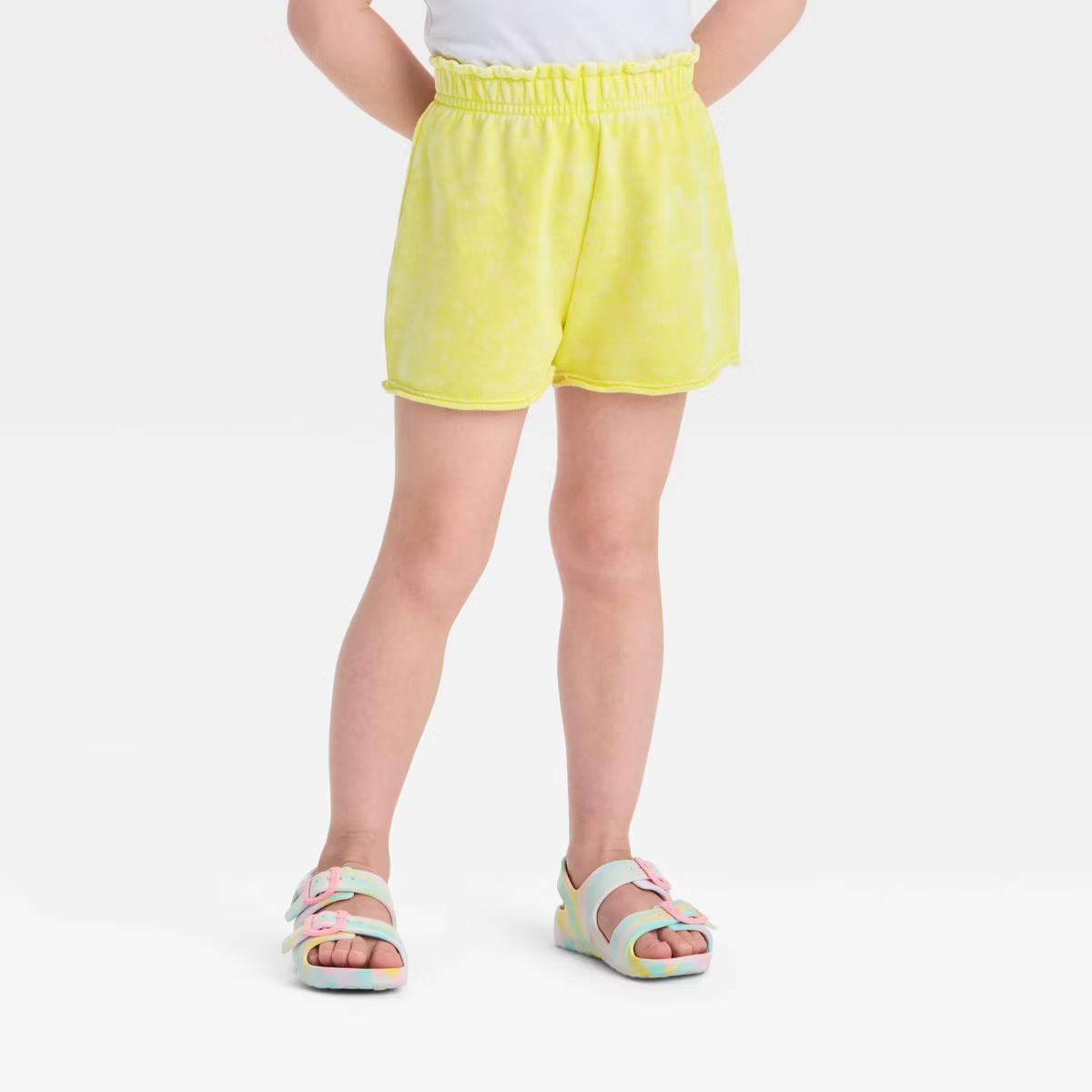 Grayson Mini Toddler Girls' French Terry Shorts - Yellow 12M | Target