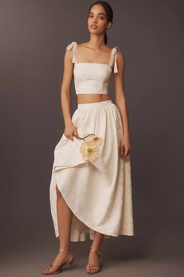Tie-Strap Crop Top & Midi Skirt Set | Anthropologie (US)