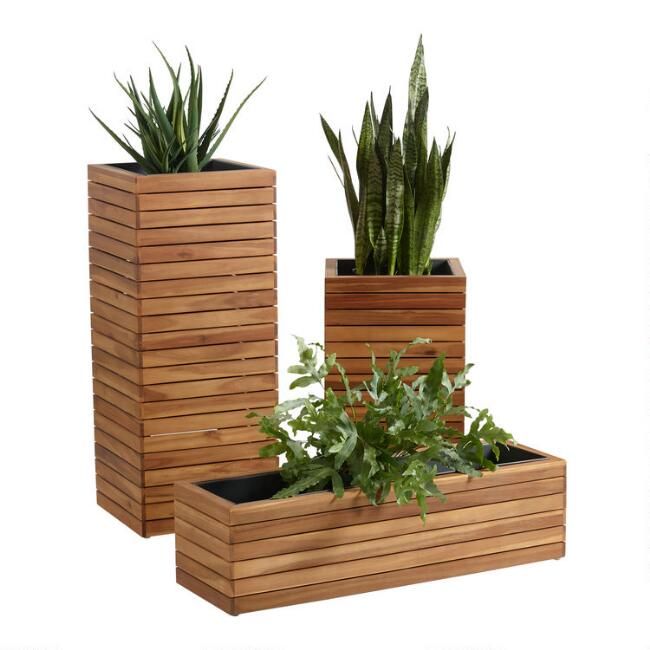 Wood and Metal Alicante Outdoor Planter | World Market