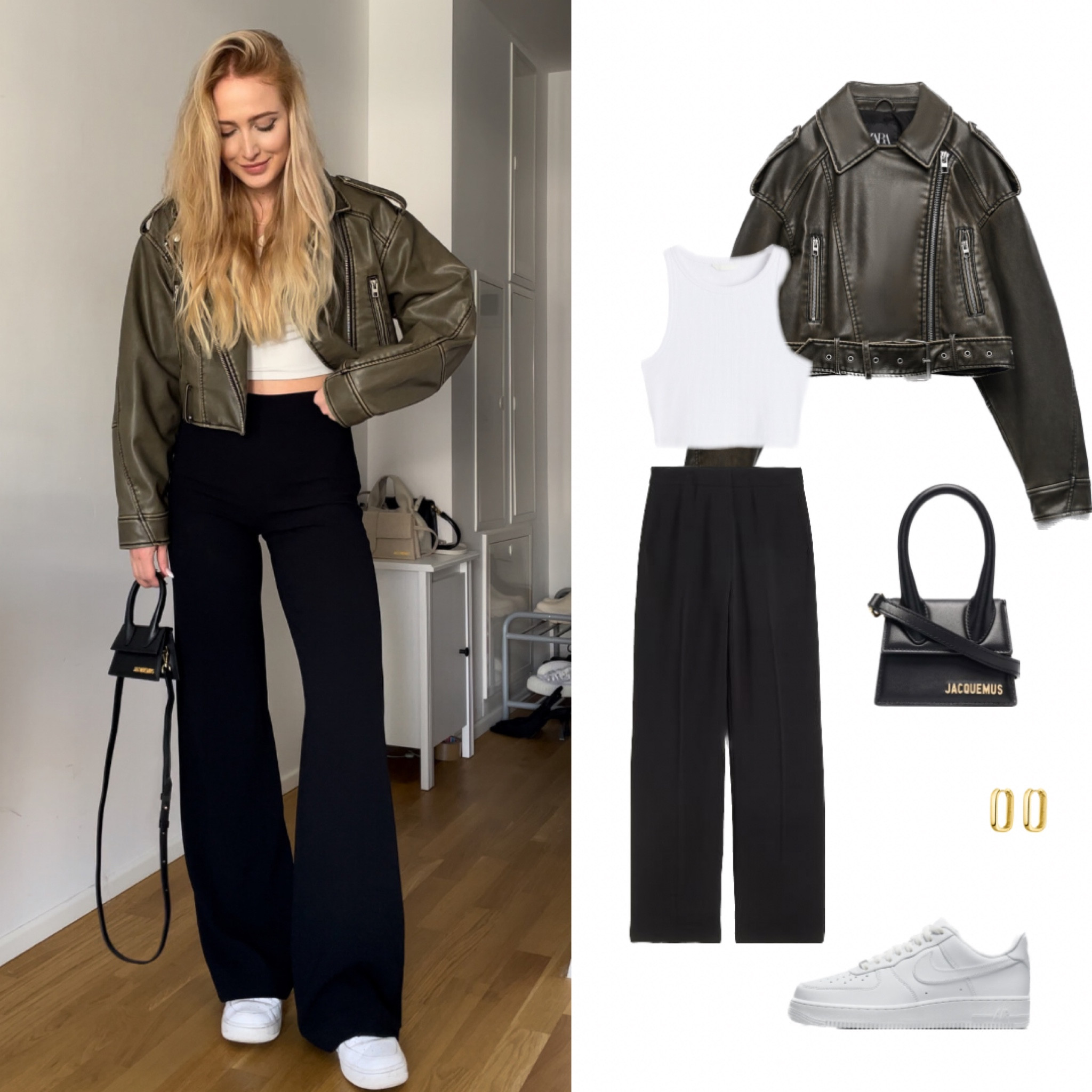 Leather jacket from Zara Ref.: 4341/826

#zaranewin #outfitinspiration #ootdgoals #fashionblogger_de 

🗝️ black pants set style styling stylist basics black pants capsule wardrobe idea bag ideas simple classic classy casual smart dressy day errands shopping date summer outfit outfits blazer fashion inspo leather jacket wear office work wear



#LTKfit #LTKstyletip #LTKFind