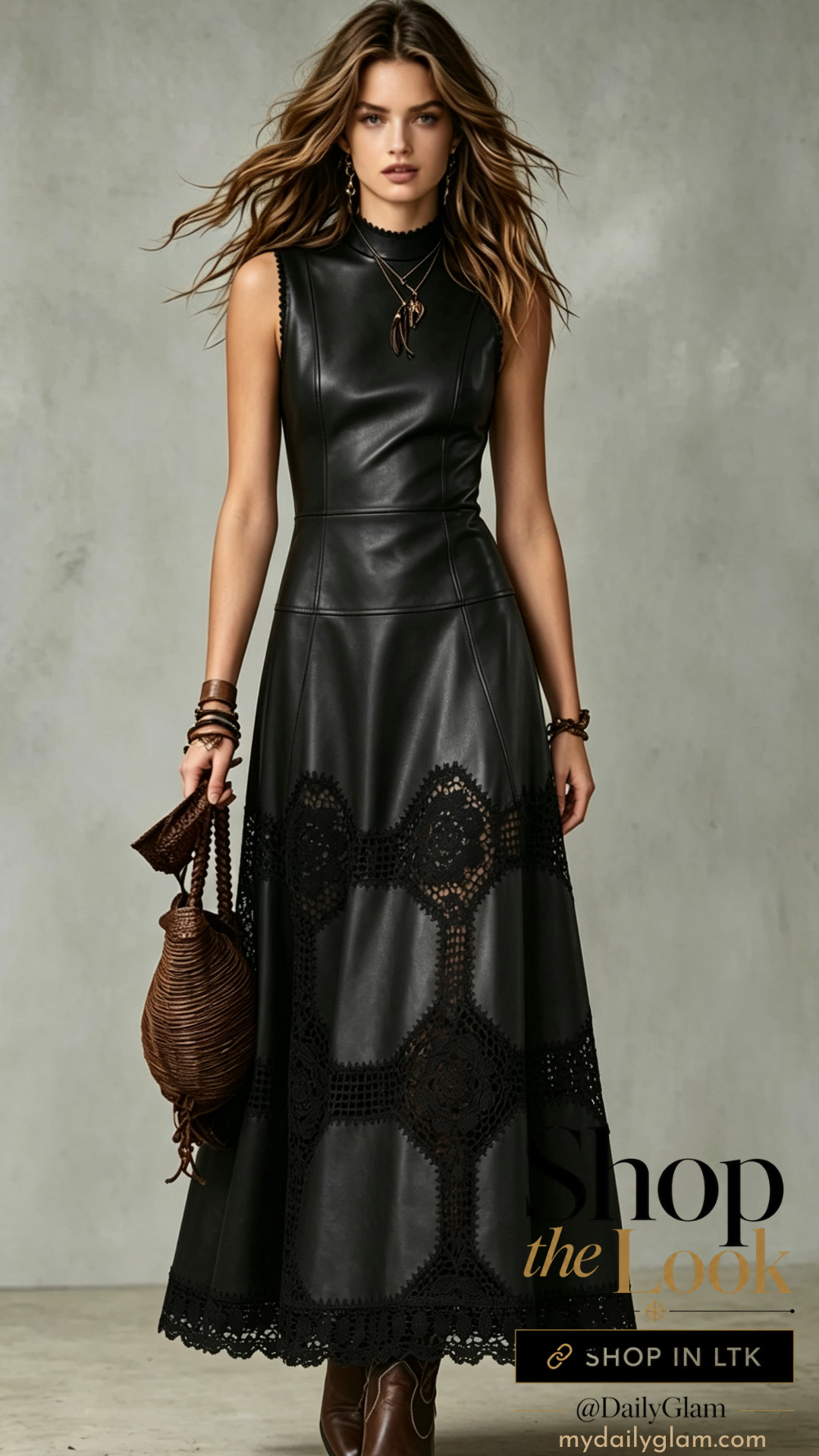 : Edgy‑Chic Faux Leather Lace Maxi Dress Fall Outfit

#FauxLeatherDress #FallEdgyStyle #BlackMaxi #LaceDetailDress #FallOOTD 

 #LTKNYFW #LTKOver40 #LTKWedding