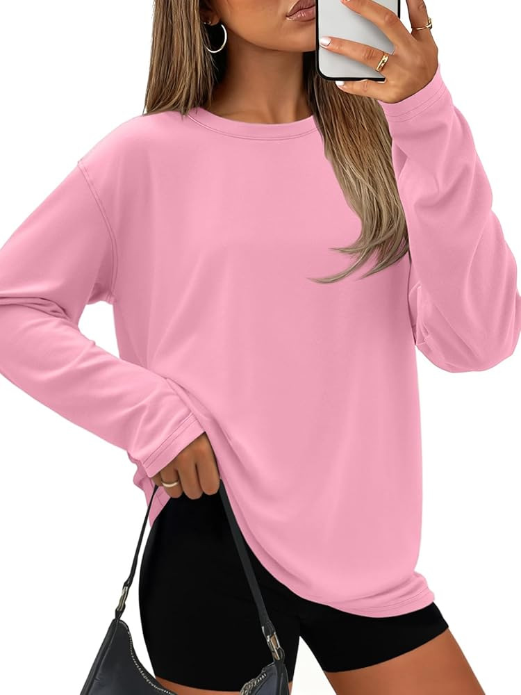 ATHMILE Womens Oversized T Shirts Loose Fit Crewneck Short Sleeve Tops Summer Casual Blouse Y2K 2... | Amazon (US)