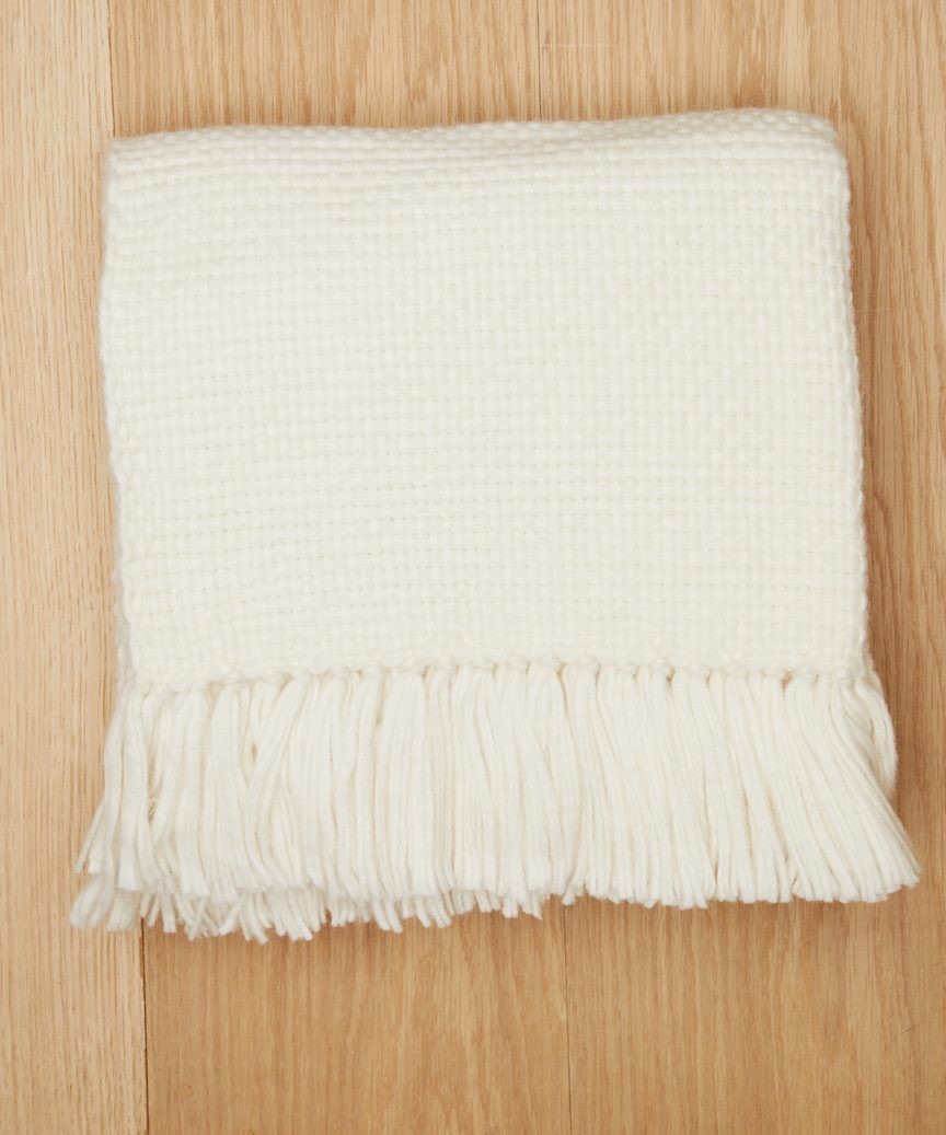 Alpaca Basketweave Throw - Ivory | Jenni Kayne | Jenni Kayne