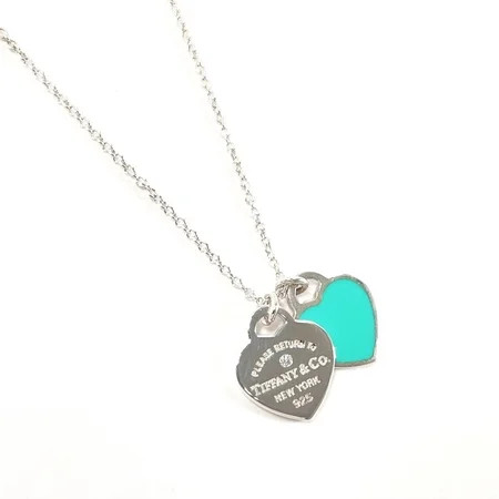 Pre-Owned TIFFANY&Co. Tiffany Double Heart Tag 1P Diamond Return to Necklace Silver 925/Diamond Women s N3123426 (Good) | Walmart (US)