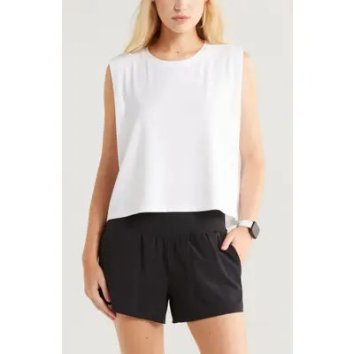 Zella New Take Boxy Tank Top in Black at Nordstrom, Size Small | Nordstrom
