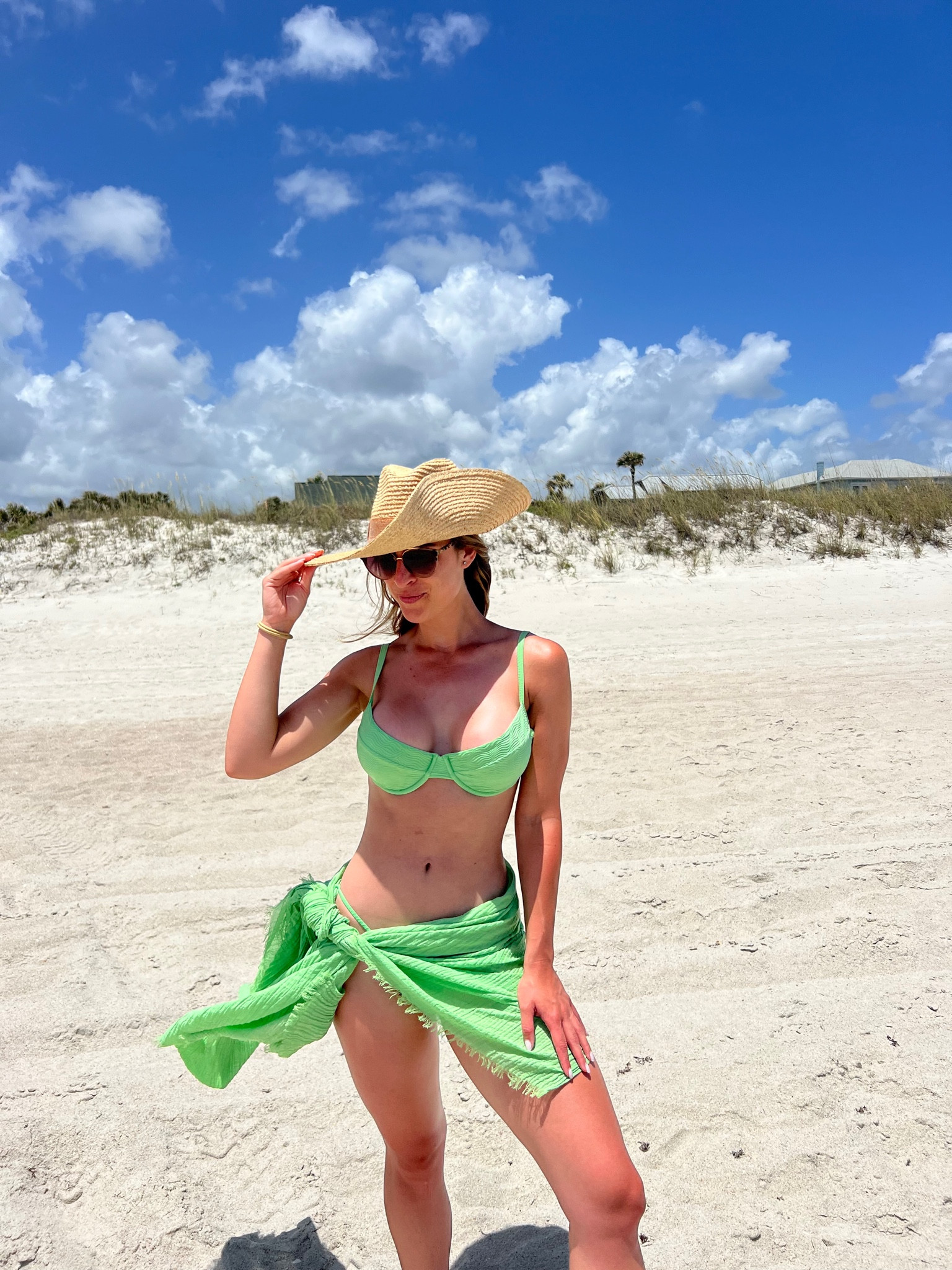This set 💚💚
The skirt is sold out in the correct color linked something similar 

#LTKSeasonal #LTKTravel