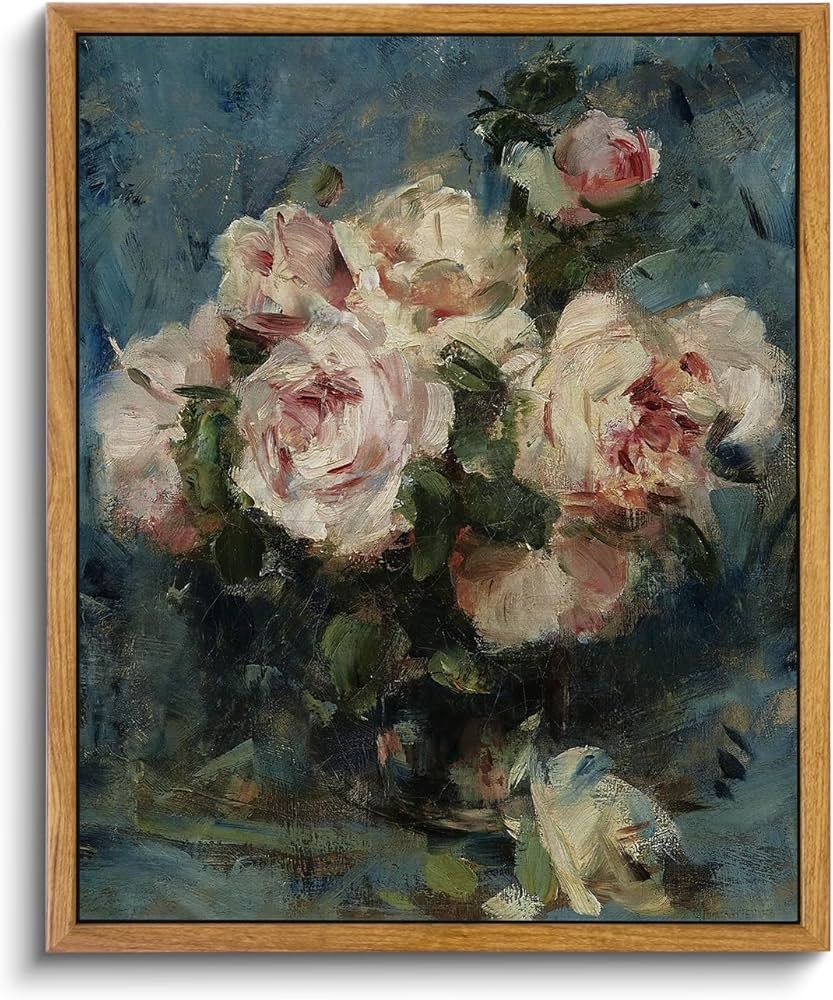 InSimSea Framed Flower Wall Art Home Decor, Roses Vintage Botanical Prints, Floral Paintings Canv... | Amazon (US)