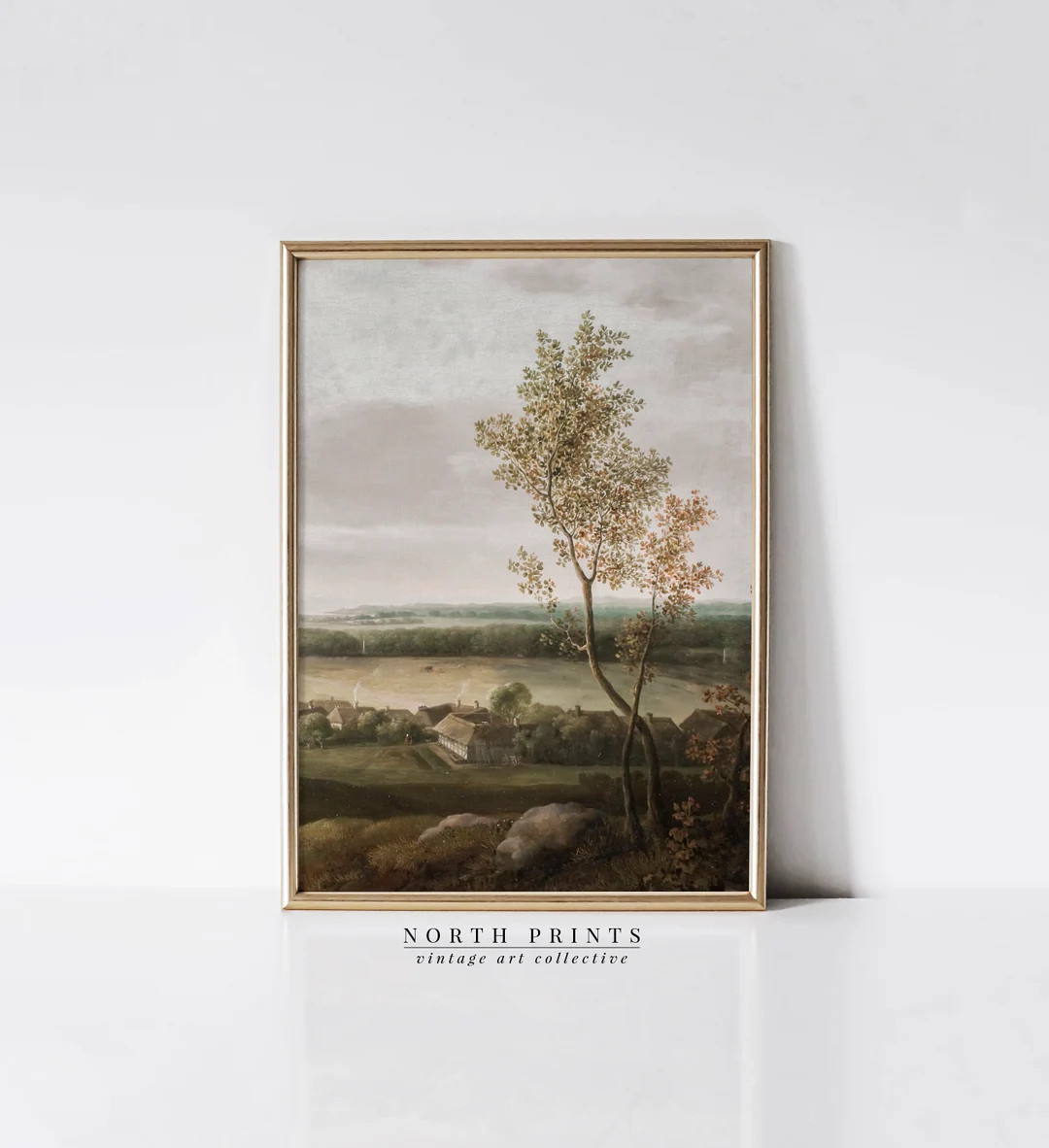 Antique Painting Vintage Print Country Village Landscape PRINTABLE North Prints 347 - Etsy | Etsy (US)