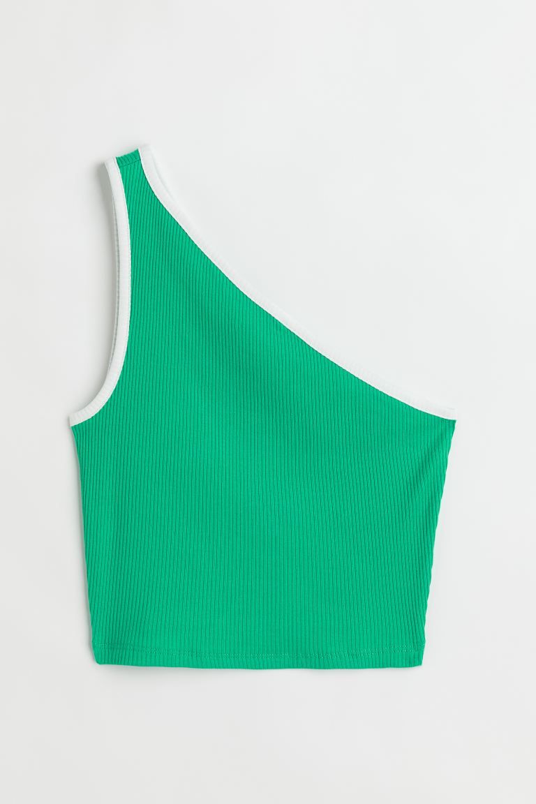 Geribde one-shouldertop | H&M (DE, AT, CH, DK, NL, NO, FI)