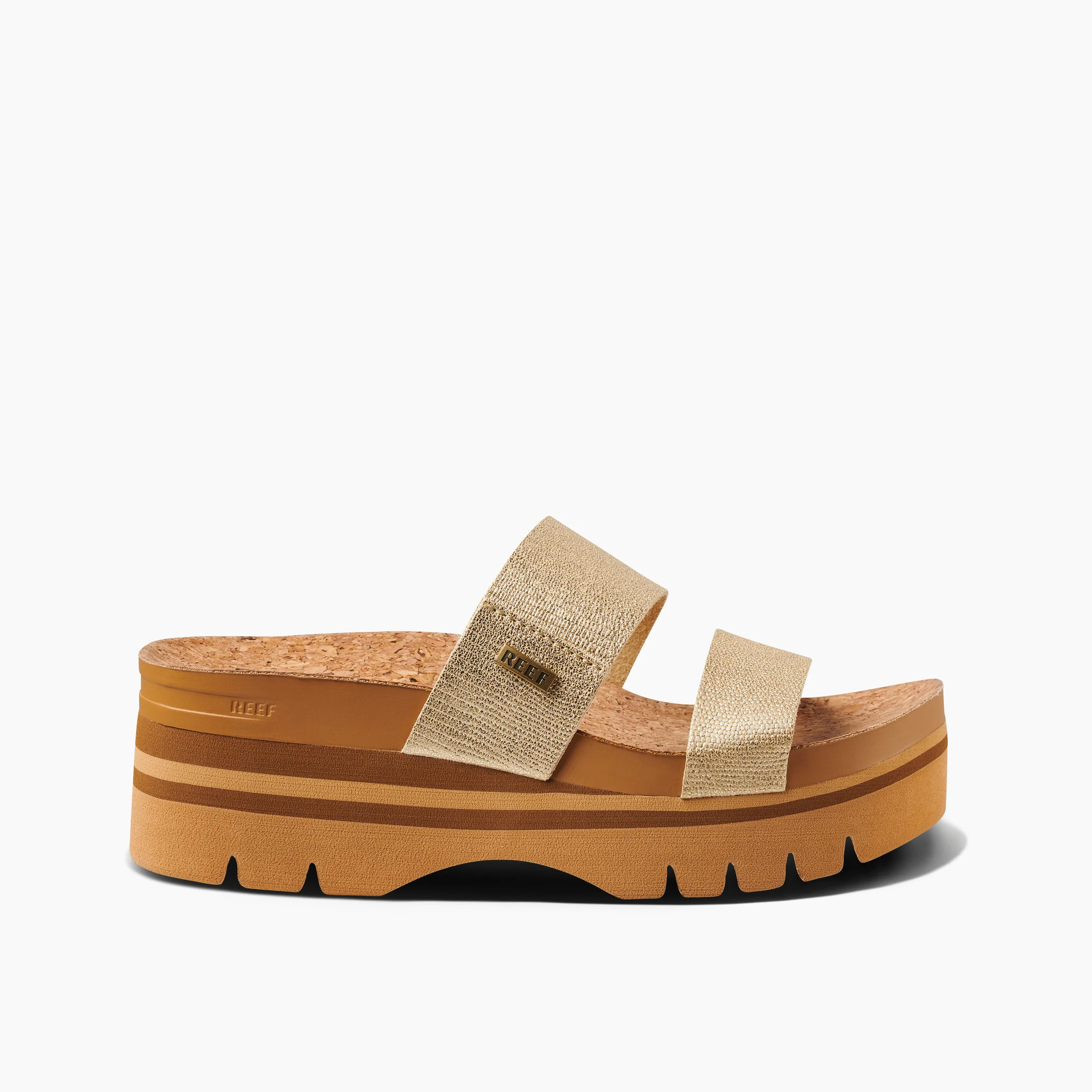 Vista Higher Slingback Platform Sandals (2.5 Inch Height) in Champagne | Reef | REEF