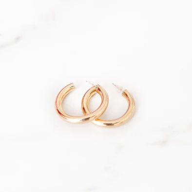 Classic Thick Gold Hoop Earrings | Golden Thread