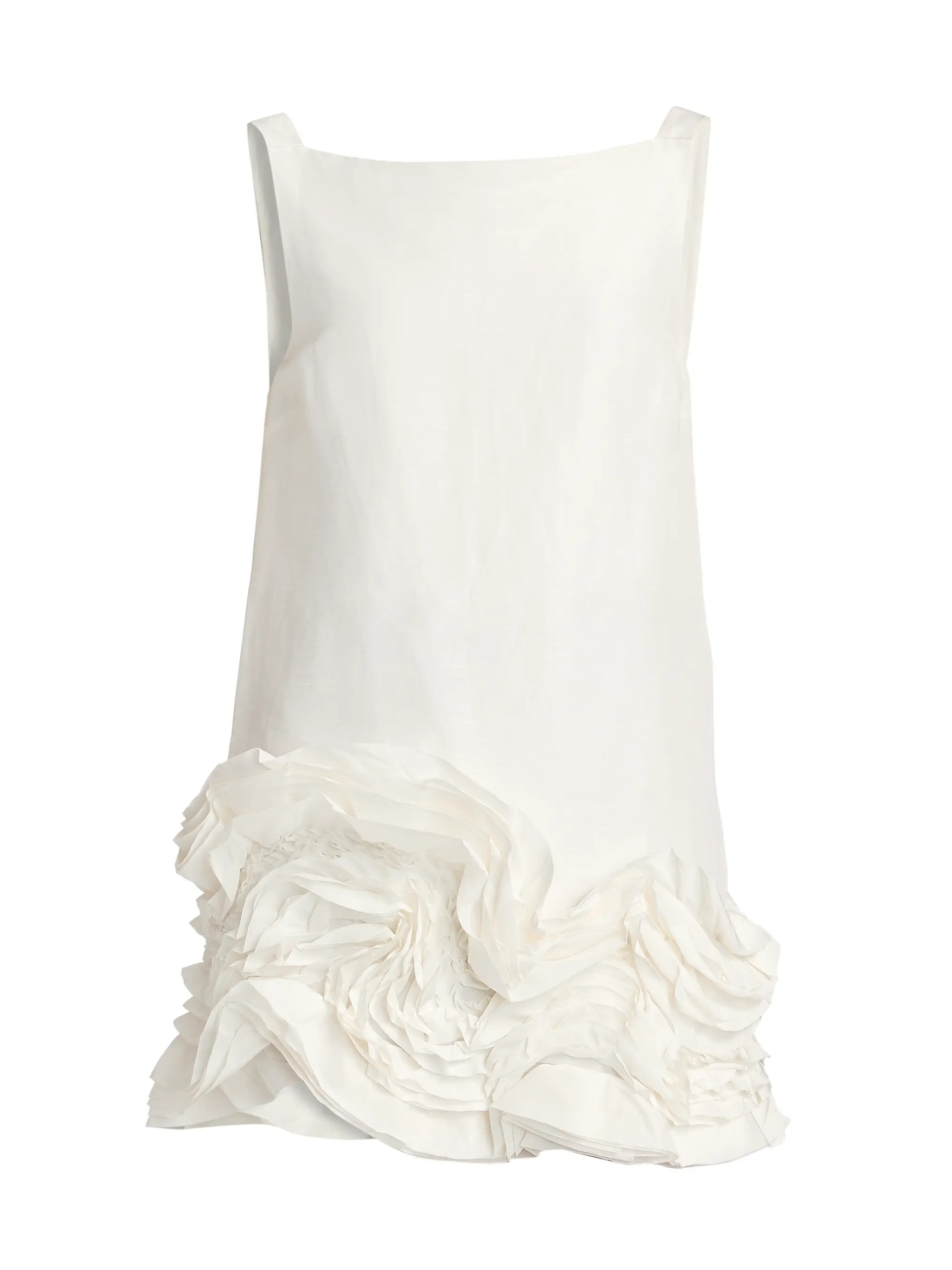 Harris Linen/Silk Ruffled A-Line Minidress | Saks Fifth Avenue