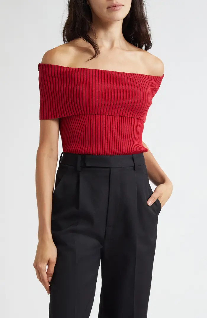 Luke Foldover Off the Shoulder Rib Top | Nordstrom