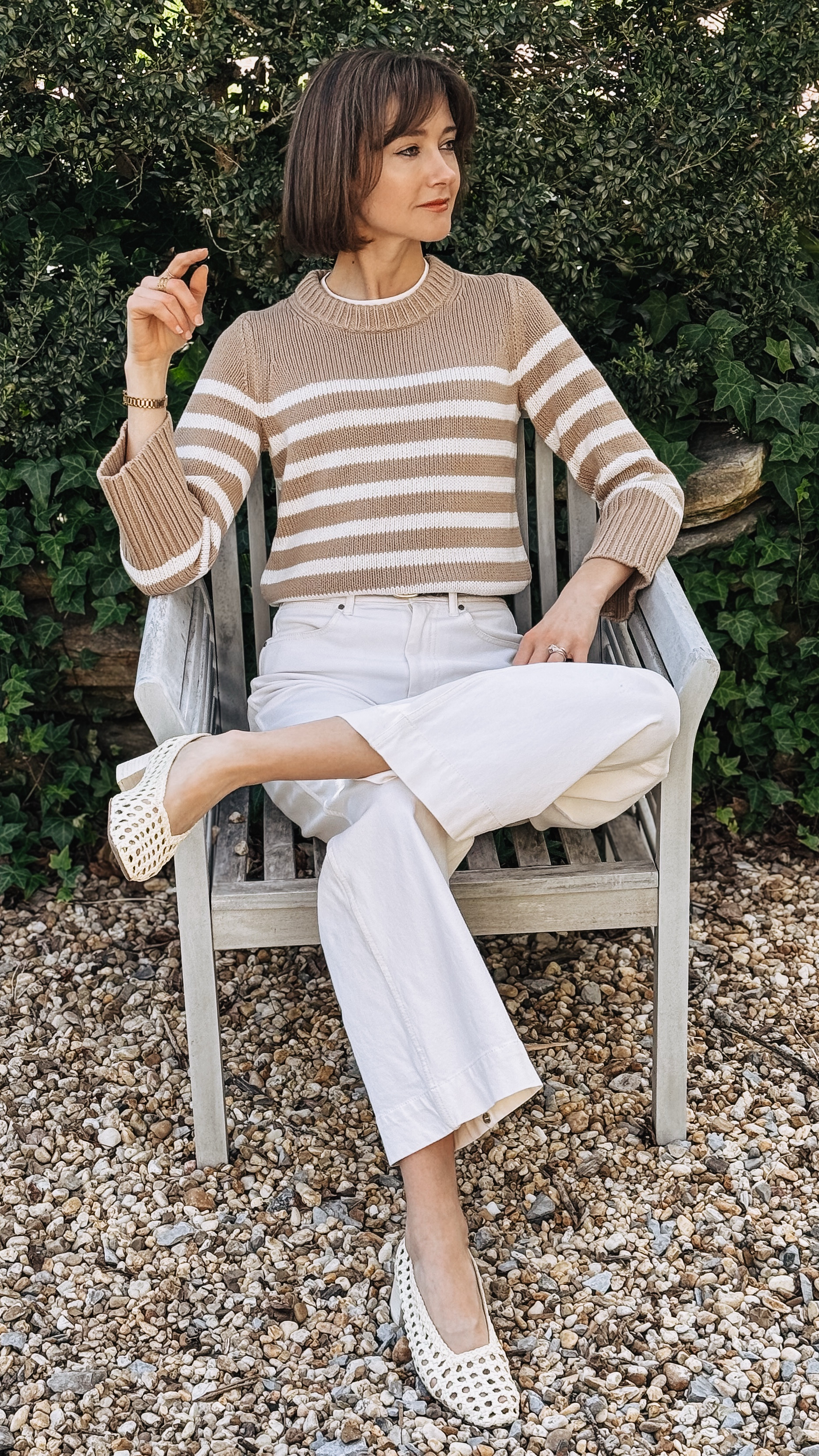 Styling a striped sweater for all of spring’s fickle phases. This @stateofcotton sweater is so cozy, not the least bit itchy, and so darn easy to style. Definitely my new favorite “throw and go” piece! Love how it looks with white pants and a camel blazer. #ad

#LTKOver40 #LTKStyleTip #LTKSeasonal