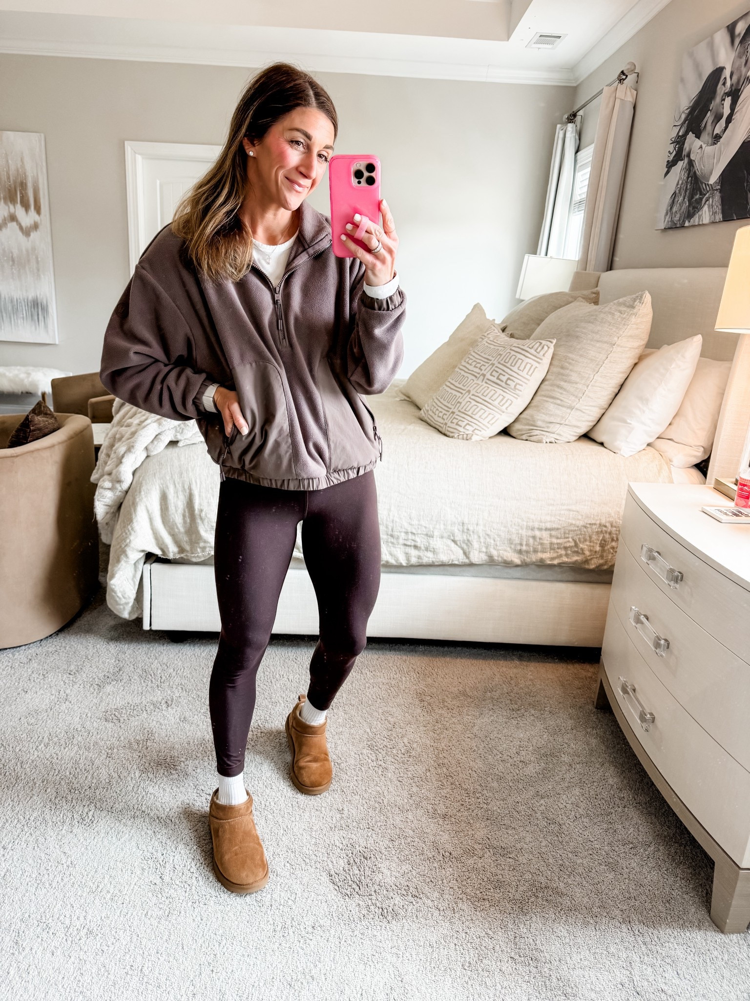 Long sleeve ribbed fitted tee is from Athleta. Tt-medium 
Aspen Half zip pullover is from Vuori. Size medium. Exact color is sold out but available in 3 others 
Leggings are brown Lululemon aligns 25in
Socks are Lululemon
Boots are Ugg mini classics size 8-tts

Also linking my cross necklace from electric pics and my loopy case (10% off with code: Watsonansley)

Daily | ootd | outfit | fit | fitness | comfy | casual | leggings | pullover | boots | socks | crew | tee | rib | loopy phone case | jacket | Vuori | Athleta | Lululemon | Uggs | boots | shoes | athleisure | active 


#LTKfitnessgoals #LTKootd #LTKmomlife