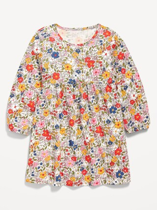 Printed Jersey-Knit Long-Sleeve Dress for Toddler Girls | Old Navy (US)