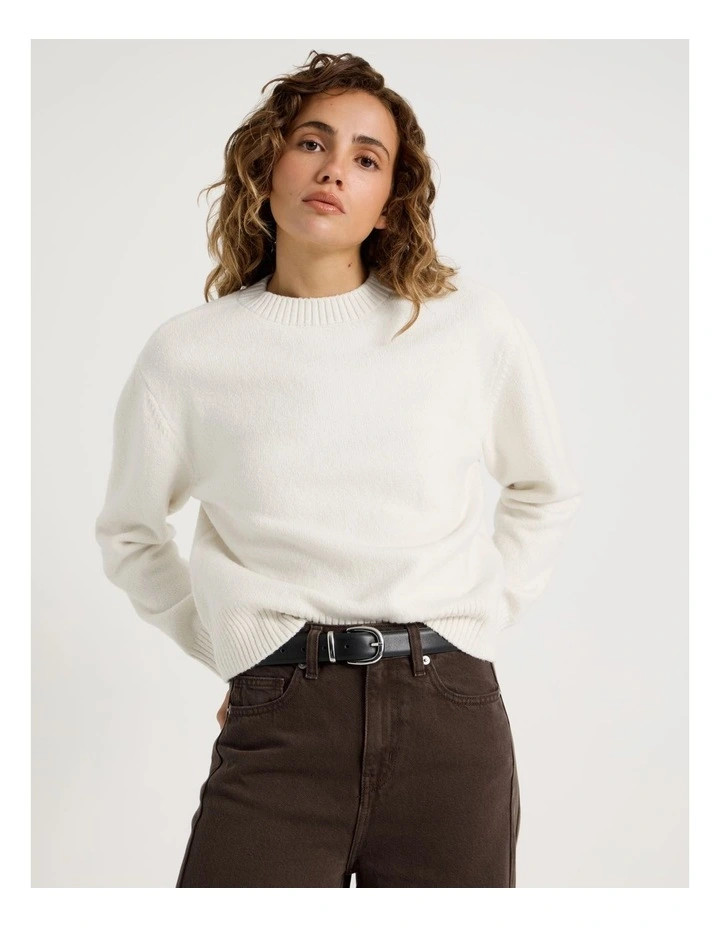 GrabRound Neck Jumper in Egret | Myer