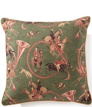 Southern Living To The Races Equestrian Western Motif Reversible Decorative Square Pillow | Dilla... | Dillard's