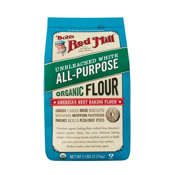 Bob's Red Mill Organic Unbleached White Flour, 5 Lb | Walmart (US)