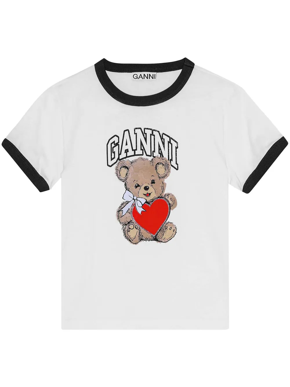 GANNI logo-print T-shirt | White | FARFETCH | Farfetch Global