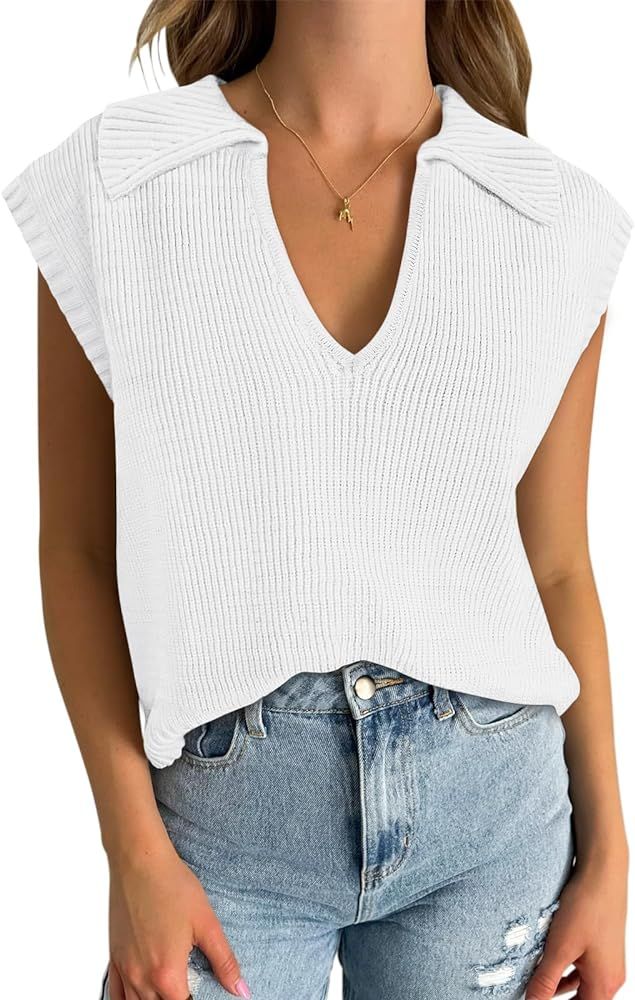 Yousify Summer Sweater Vest Women 2024 Basic Fashion Clothes Trendy Cute Tank Tops S-2XL | Amazon (US)