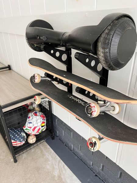 Storage Solution That Transformed Our Garage! We used two of these heavy duty storage benches with hinged lids on top of wire bins as a catchall for balls, sports gear, sidewalk chalk, helmets, and any other small outdoor toys.  

#LTKsalealert #LTKhome #LTKstyletip