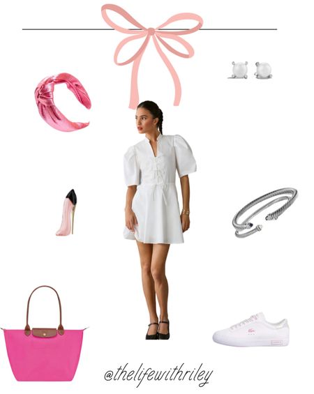 It’s giving Barbie running errands 

Barbie core, Barbie outfit, pink and white, longchamp, pink outfit, white outfit, dress with sneakers outfit, white sneakers, headband, pink headband, Barbie pink, girlie style, girly style, classic style, white dress, bow dress, puff sleeve dress, feminine style, 

#LTKFind #LTKSeasonal #LTKstyletip