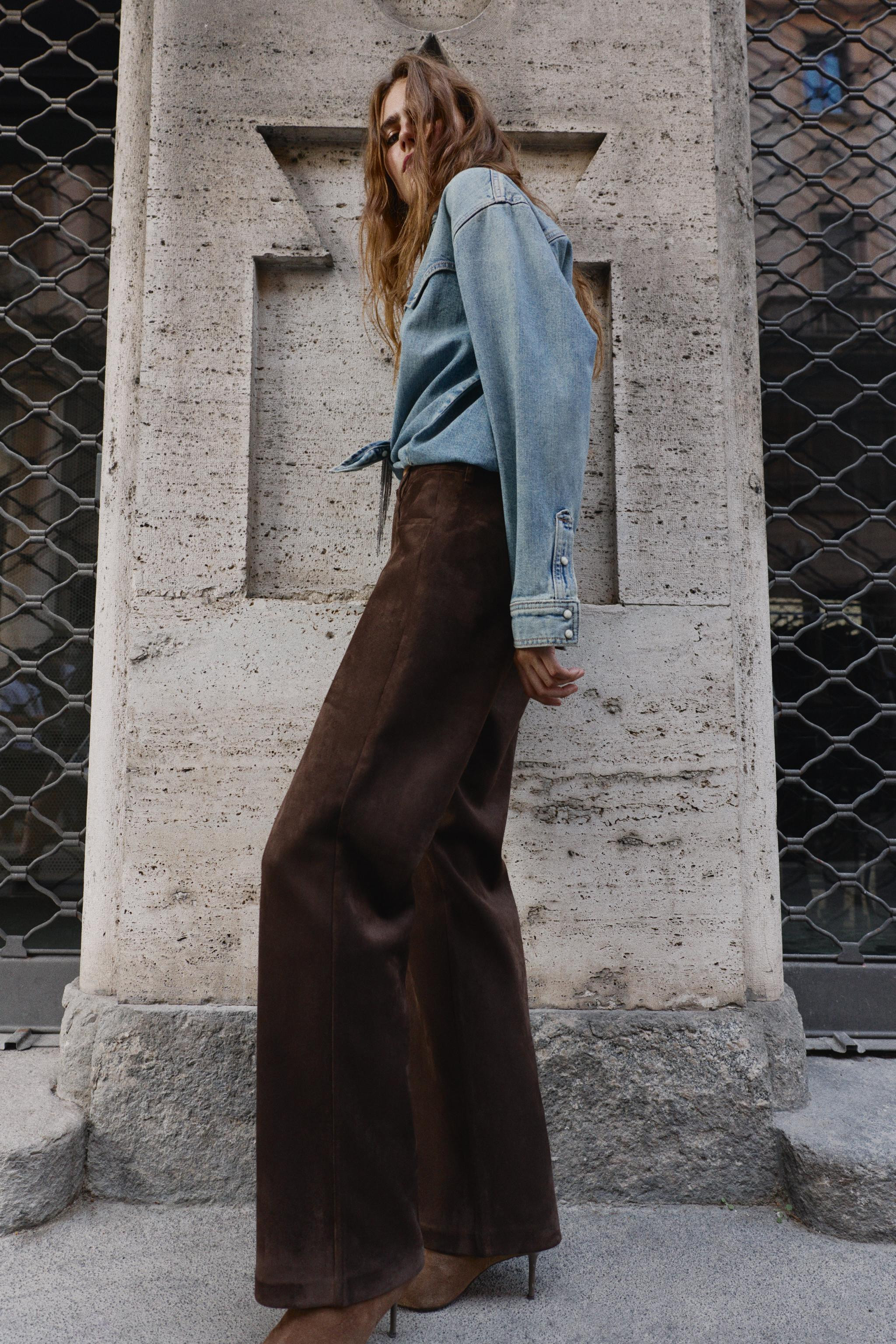 FAUX SUEDE PANTS | Zara US