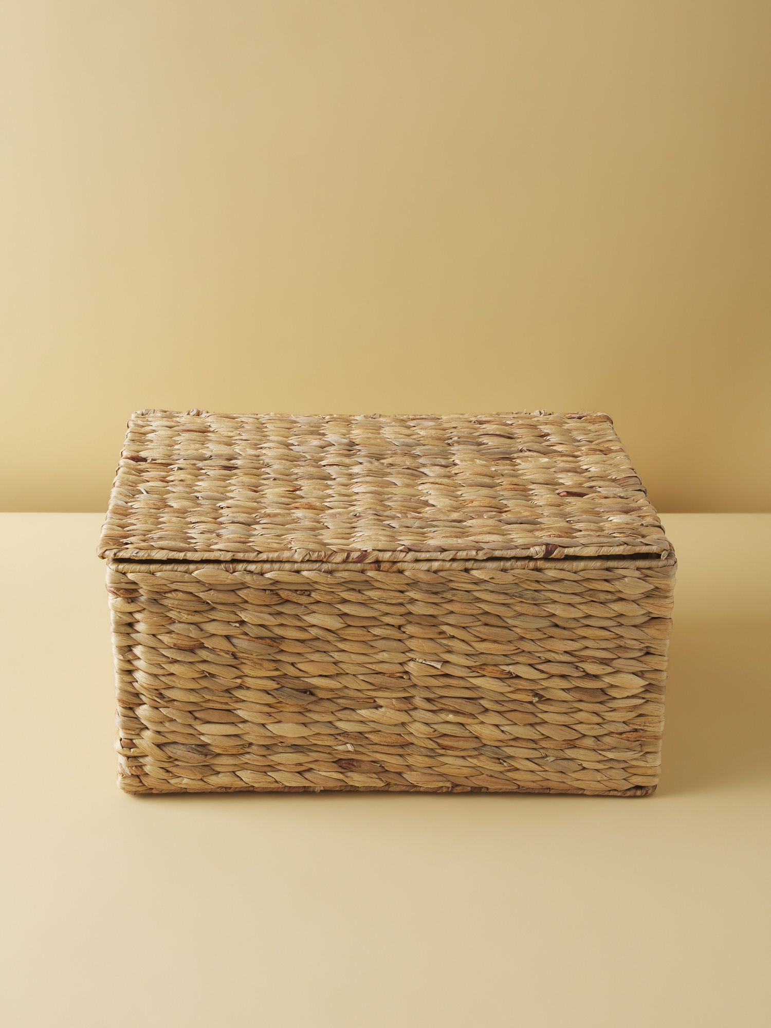 Woven Water Hyacinth Basket With Lid | Baskets & Bins | HomeGoods | HomeGoods