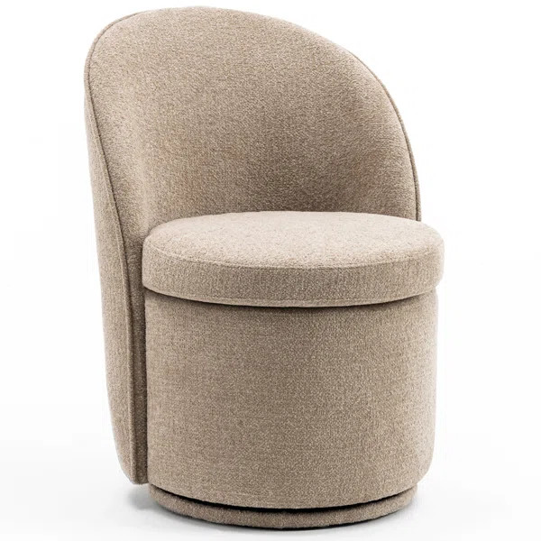 Swivel Barrel Chair Boucle Upholstered Accent Chair with High Back | Wayfair North America
