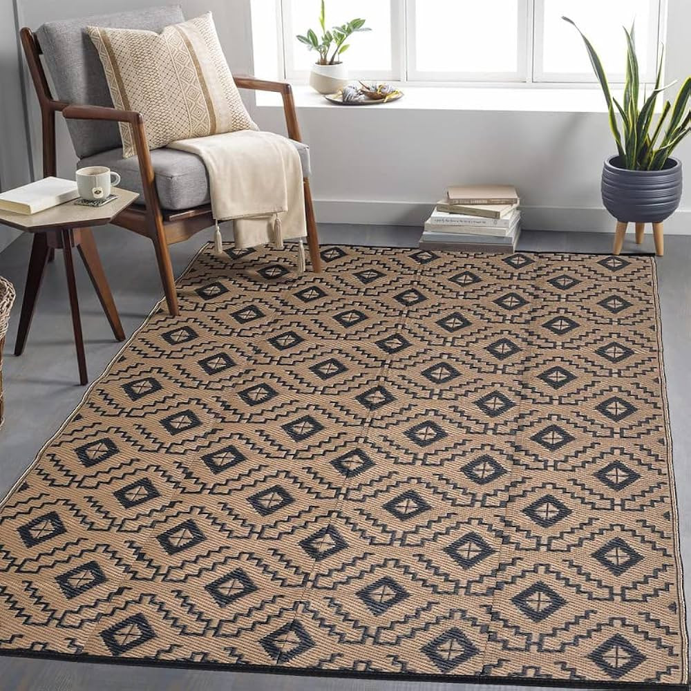 Outdoor Rugs - Reversible Mats, 5'x8' Plastic Straw Rug for Patio Clearance Waterproof, Indoor Ou... | Amazon (US)