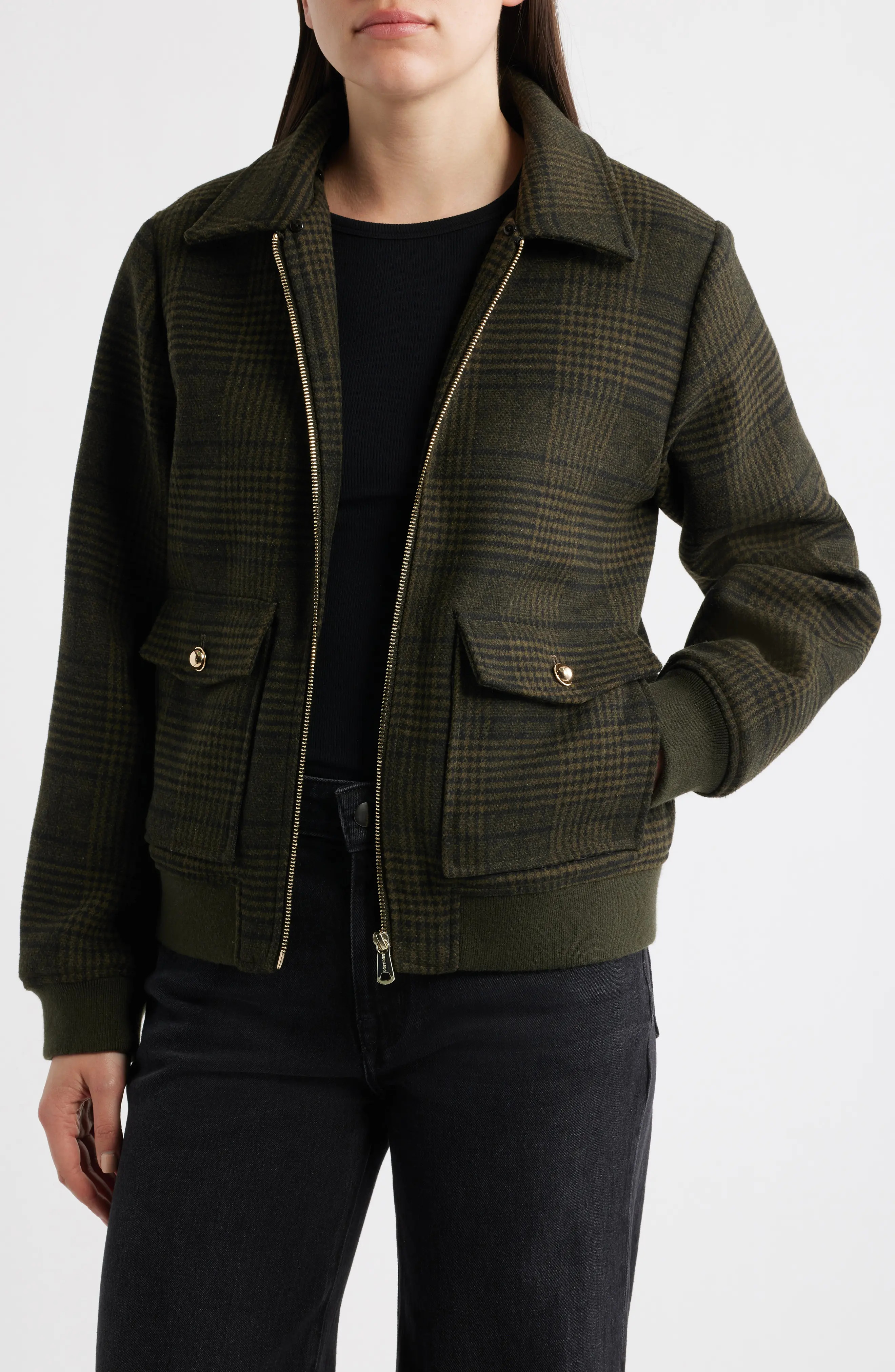 Plaid Flannel Bomber Jacket (Women) | Nordstrom | Nordstrom
