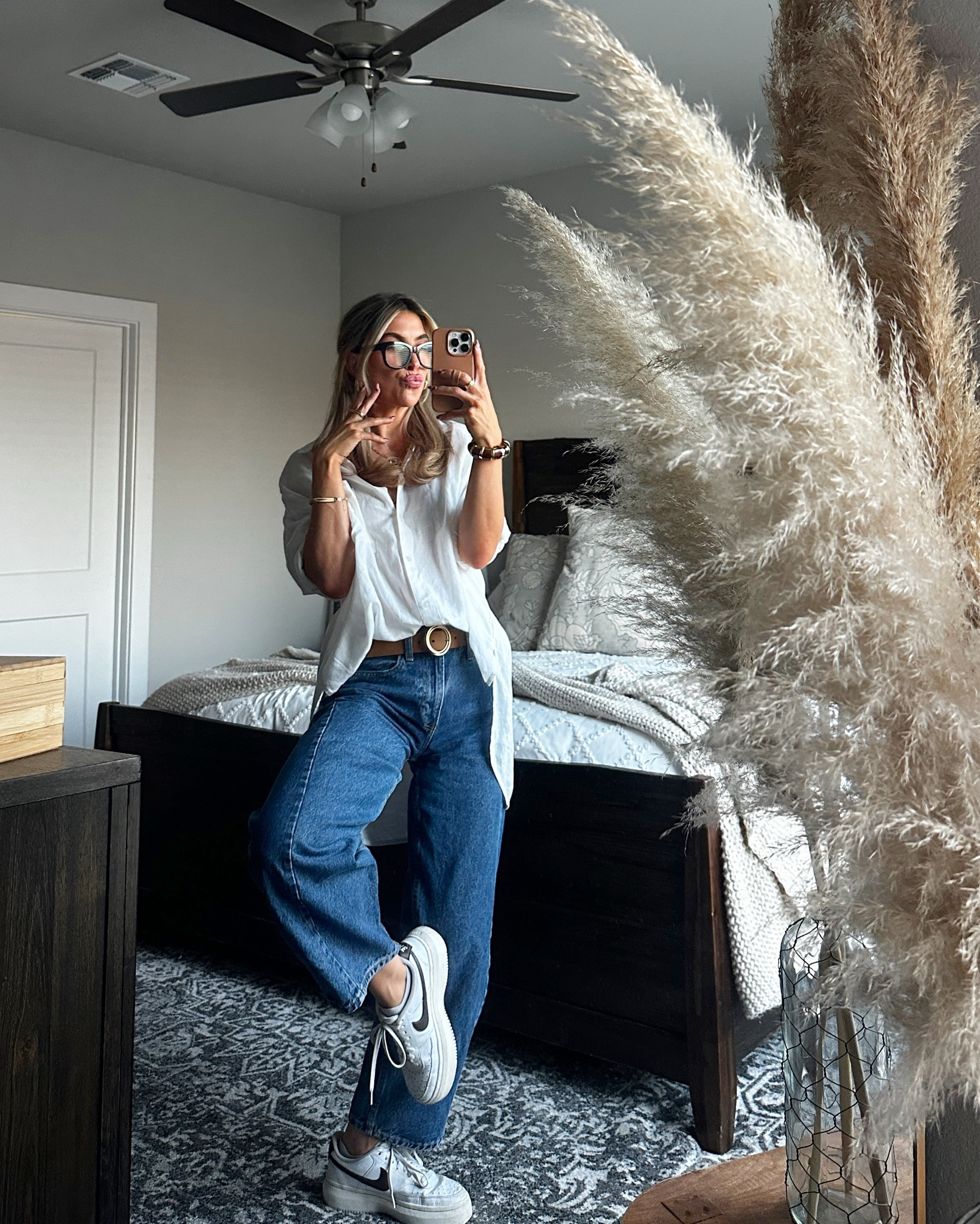 wearing a large in this pld
navy boyfriend button down, and a 25 in the barrel jeans! 

#LTKgrwm #LTKdayinmylife #LTKootd