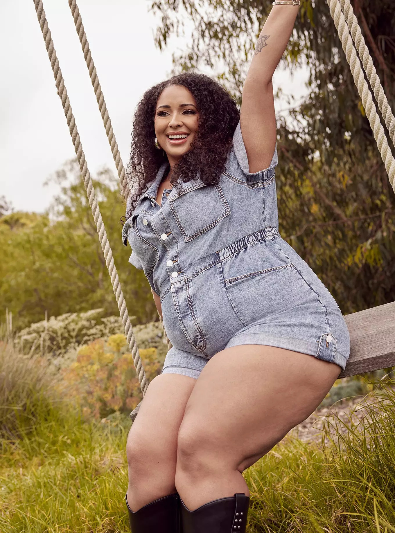 Festi Denim Boiler Romper | Torrid (US & Canada)