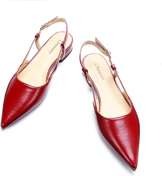 C.Paravano Slingback Flats | Pointed Toe Flats | Slingback Sandals | Women's Slingback Dress Shoe... | Amazon (US)