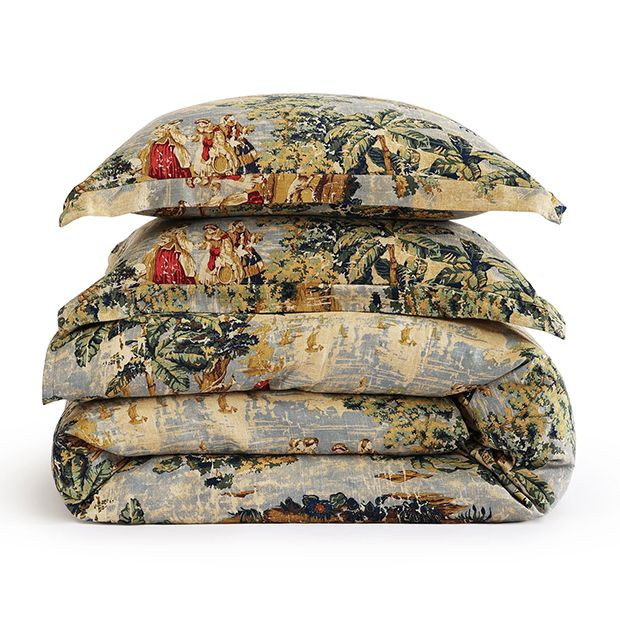 Victorian Print Washed Linen Bedding Collection | Antique Farm House